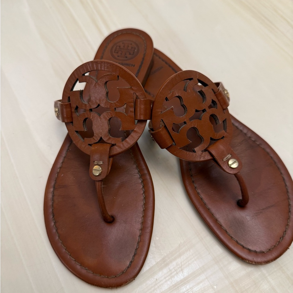 Tory Burch Brown Leather Sandals